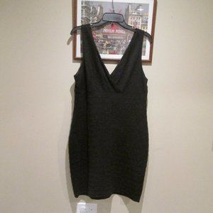 Express LBD Black Fitted Bodycon Sleeveless Dress sz L Rayon Nylon Spandex
